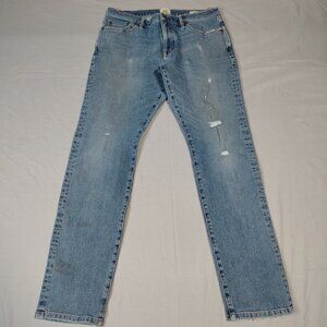 Flint and Tinder Jeans Mens Size 32x32 Light Wash Slim Fit Stretch Distressed